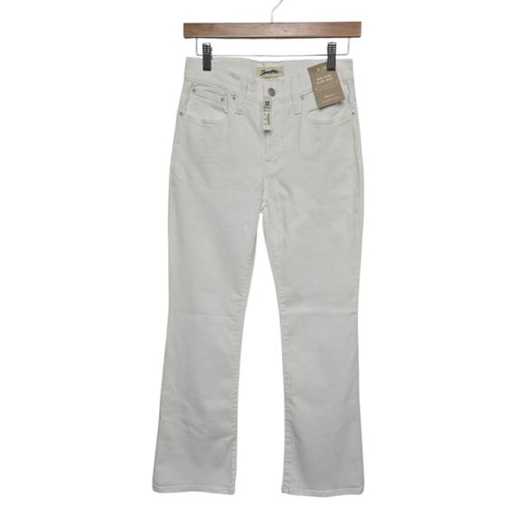 NWT Madewell Mid-Rise Kick Out Crop Jeans in Pure White Size 26 Coastal Flare - Picture 1 of 10